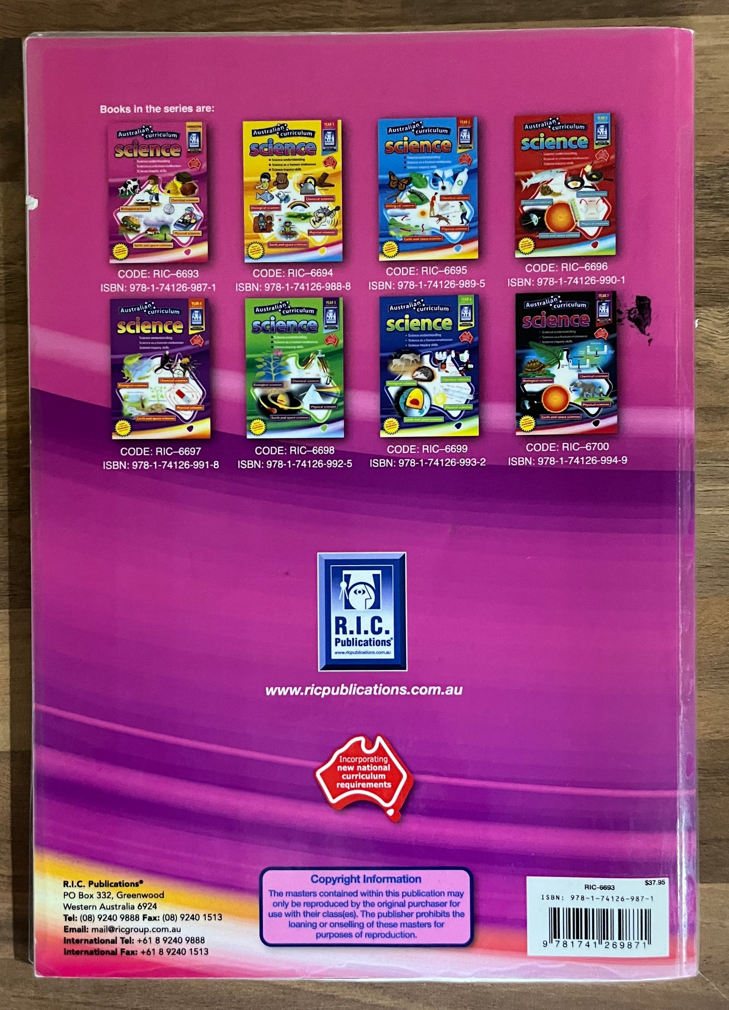 Australian Curriculum Science Foundation, Ages 5-6, R.I.C. (Ex-Libris)