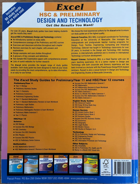 Excel HSC & Preliminary Design and Technology NO Study Cards, Fully Updated or HSC and Preliminary syllabus changes