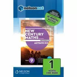 (EBOOK ONLY/EMAILED) New Century Maths 9 Advanced 5.2/5.3 (1 x 26 month NelsonNetBook access code), 2nd Edition (FIRM SALE)