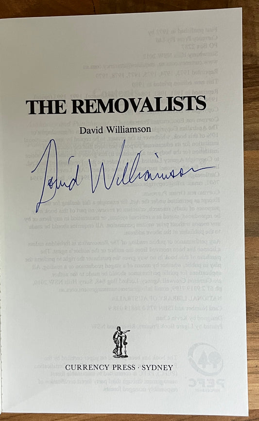 The Removalists by David Williamson, SIGNED, *SCARCE*
