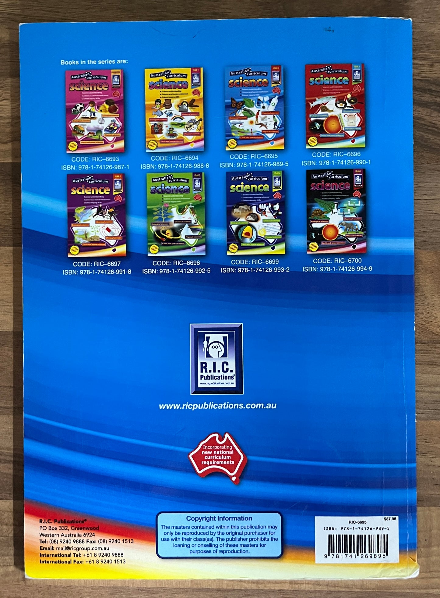 Australian Curriculum Science Year 2, Ages 7-8, R.I.C. (Ex-Libris)