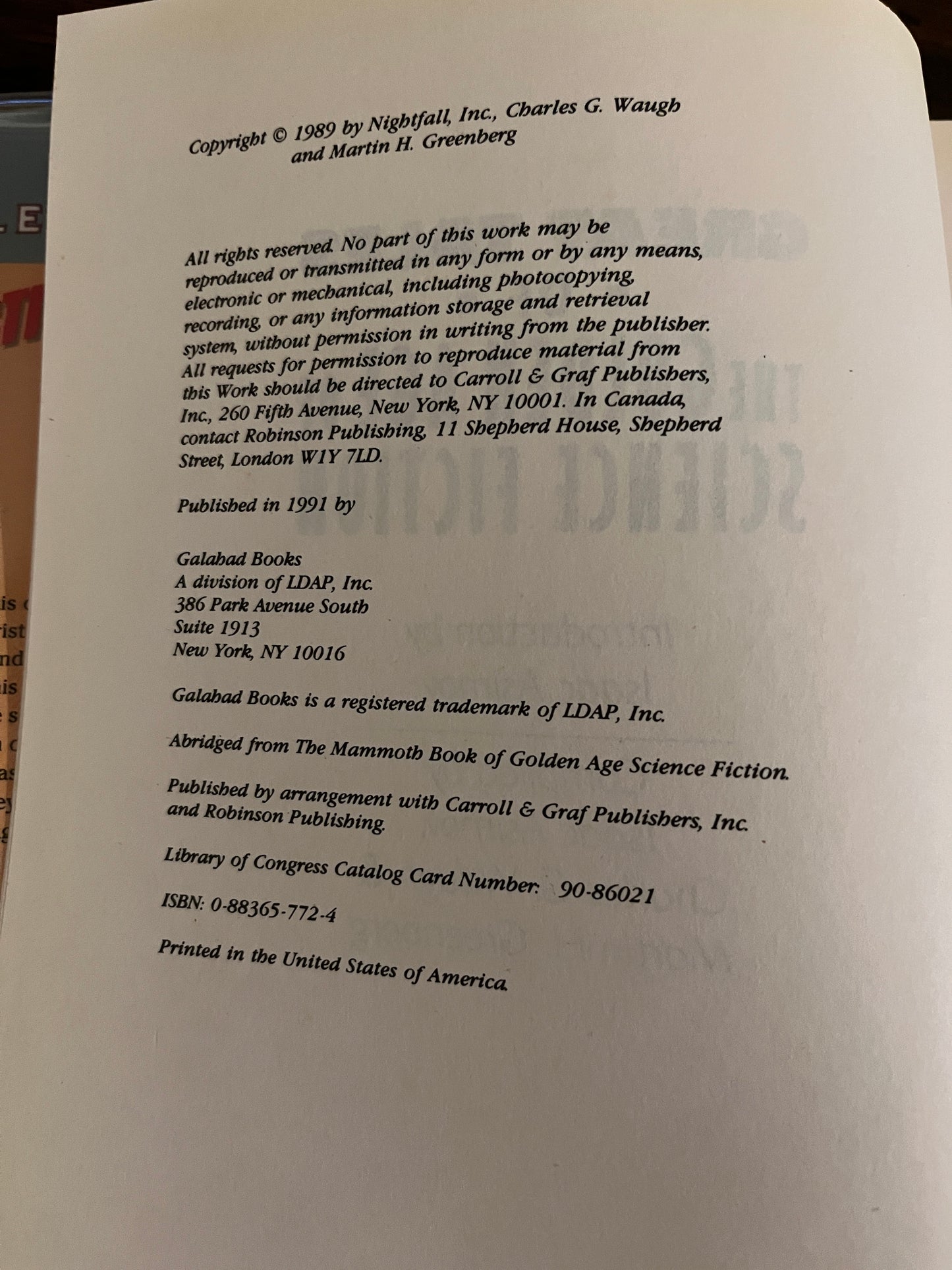 Great Tales of the Golden Age of Science Fiction Compiled by Isaac Asimov et al