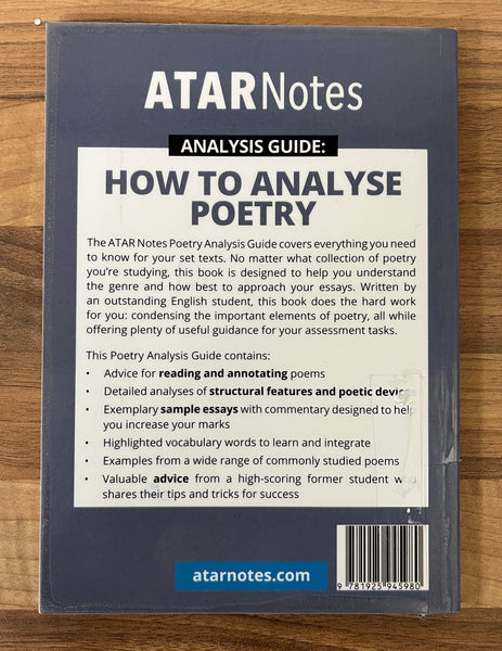 Atar Notes Analysis Guide How To Analyse Poetry By Angelina Nguyen Ts Textbooks 3735