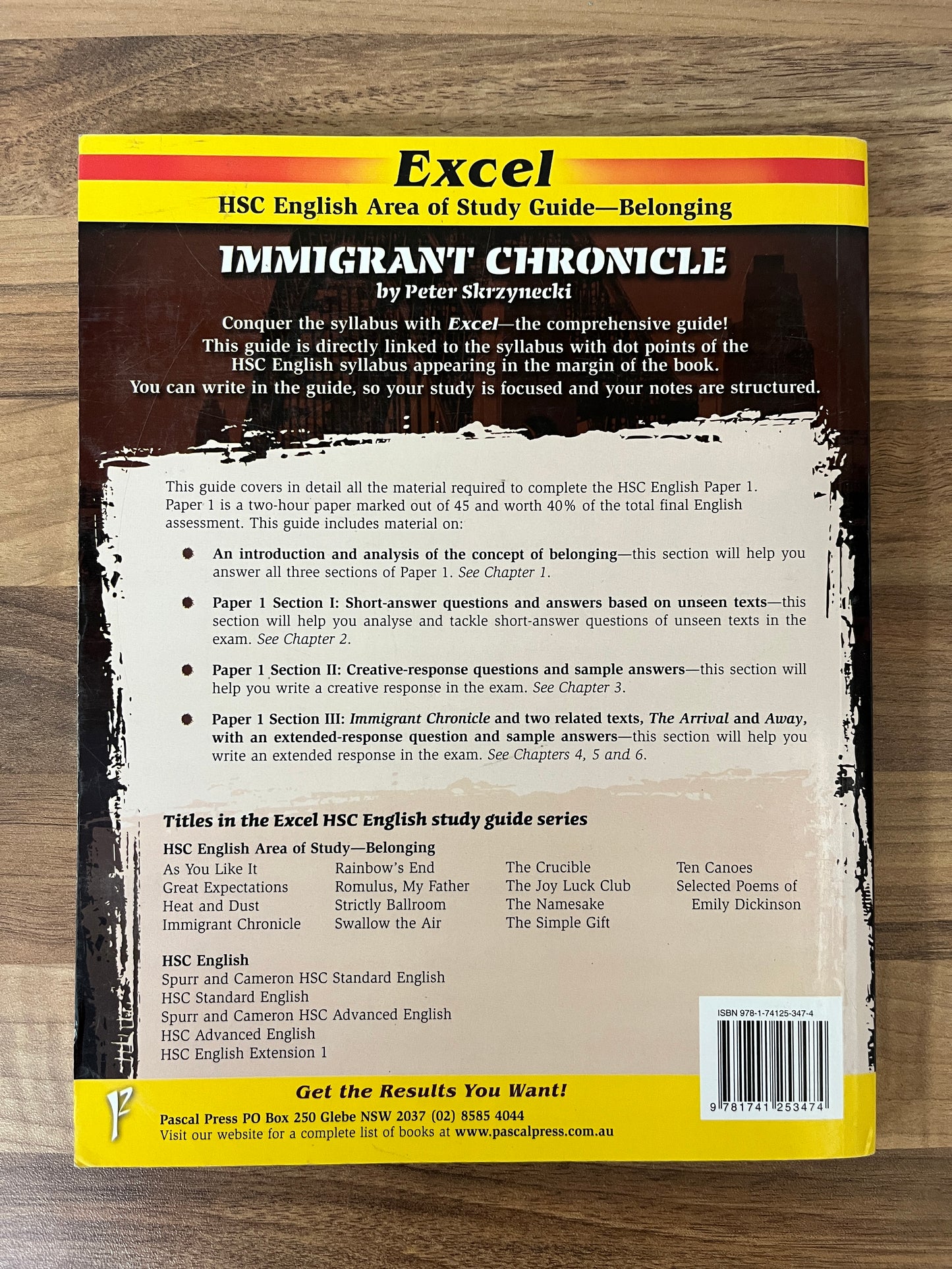 Excel HSC Area of Study Guide Immigrant Chronicle by Peter Skrzynecki