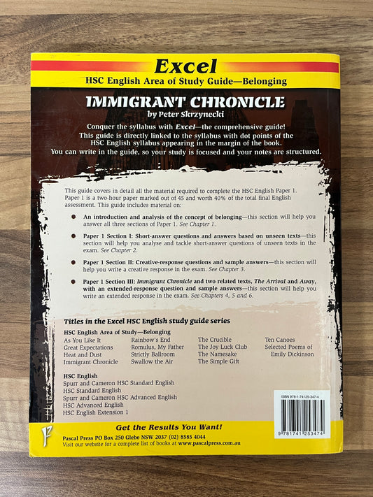 Excel HSC Area of Study Guide Immigrant Chronicle by Peter Skrzynecki