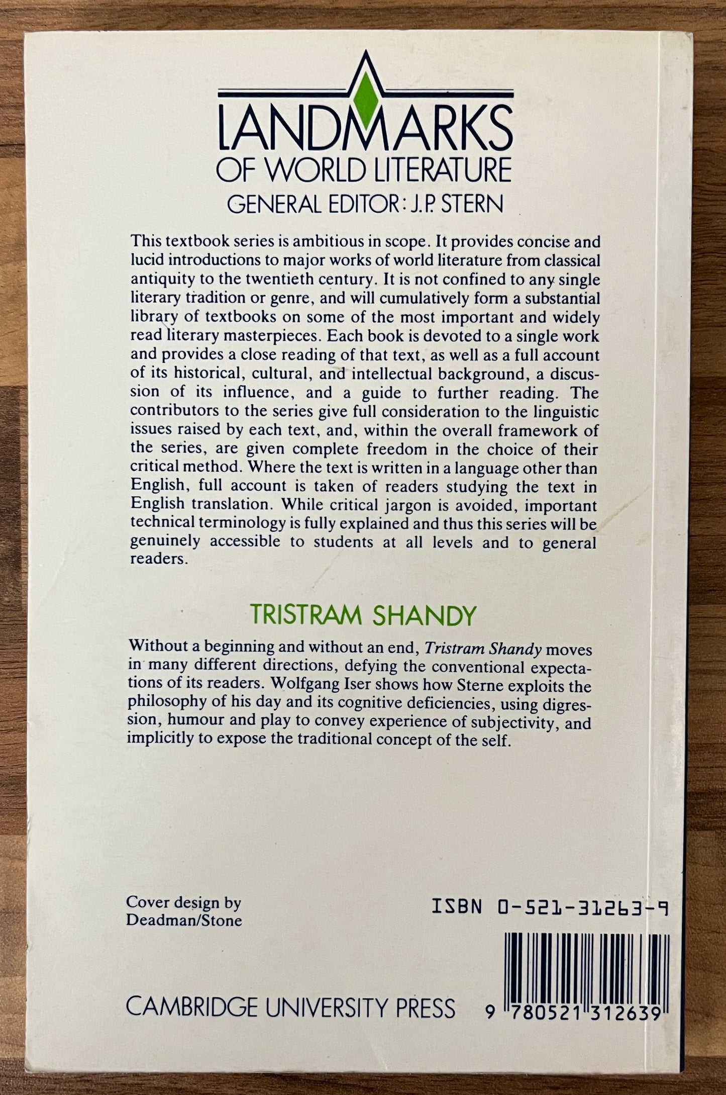 Landmarks of World Literature: Sterne: Tristram Shandy by Wolfgang Iser