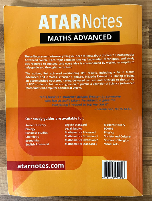 ATAR Notes: NSW Year 12 Mathematics Advanced 2020-2022 Complete Course Notes