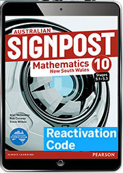 (EBOOK REACTIVATION ONLY/EMAILED) Australian Signpost 10 (5.1/5.3) Mathematics NSW eBook Reactivation Code (FIRM SALE)