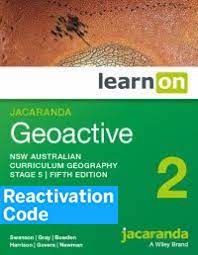 (EBOOK REACTIVATION ONLY/EMAILED) Jacaranda Geoactive 2 NSW AC Edition Stage 5 LearnON, 5th Edition (REACTIVATION CODE) (FIRM SALE)