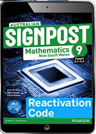 (EBOOK REACTIVATION ONLY/EMAILED) Australian Signpost 9 (5.1/5.3) Mathematics NSW eBook Reactivation Code (FIRM SALE)