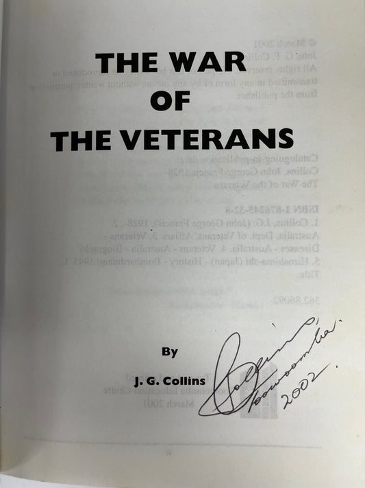 The War of the Veterans by J.G. Collins (SIGNED by the Author)