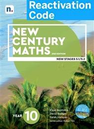 (EBOOK REACTIVATION ONLY/EMAILED) New Century Maths 10 5.1/5.2 (1 x 26 month NelsonNetBook Reactivation code), 2nd Edition (FIRM SALE)