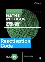 (EBOOK REACTIVATION ONLY/EMAILED) Maths in Focus 12 Mathematics Extension 1 eBook Reactivation Code (FIRM SALE)