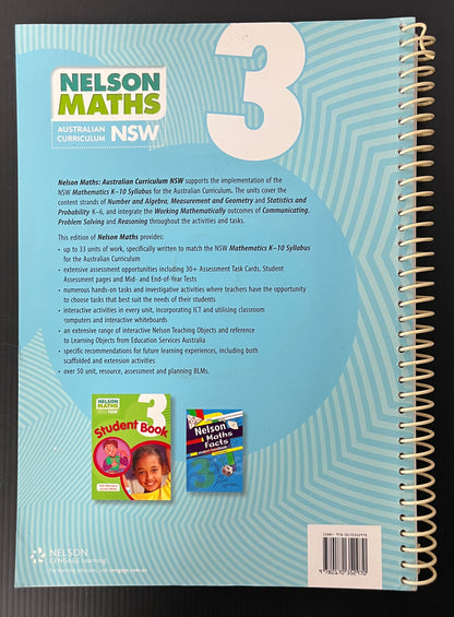 Nelson Maths AC NSW Teacher Resource Book 3, + Cds, 2014