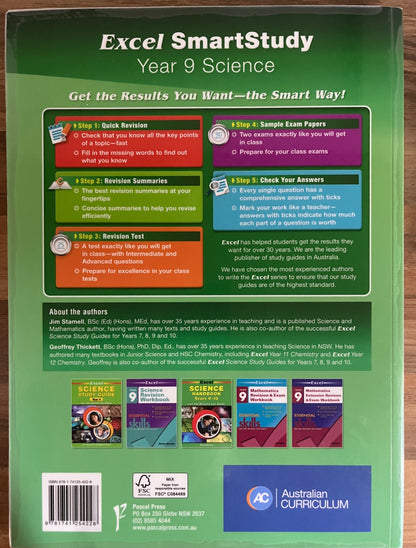 Excel SmartStudy Year 9 Science by Jim, Stamell & Geoffrey Thickett