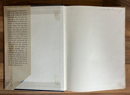 The Works of Geoffrey Chaucer- F N Robinson HC/DJ, 2nd Ed. 1970 (OUP)