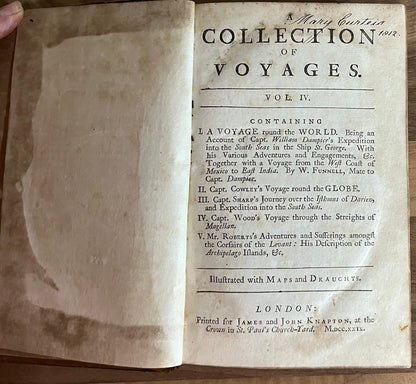 THE COLLECTED EDITION OF DAMPIER'S VOYAGES Volumes 1-4, 1729