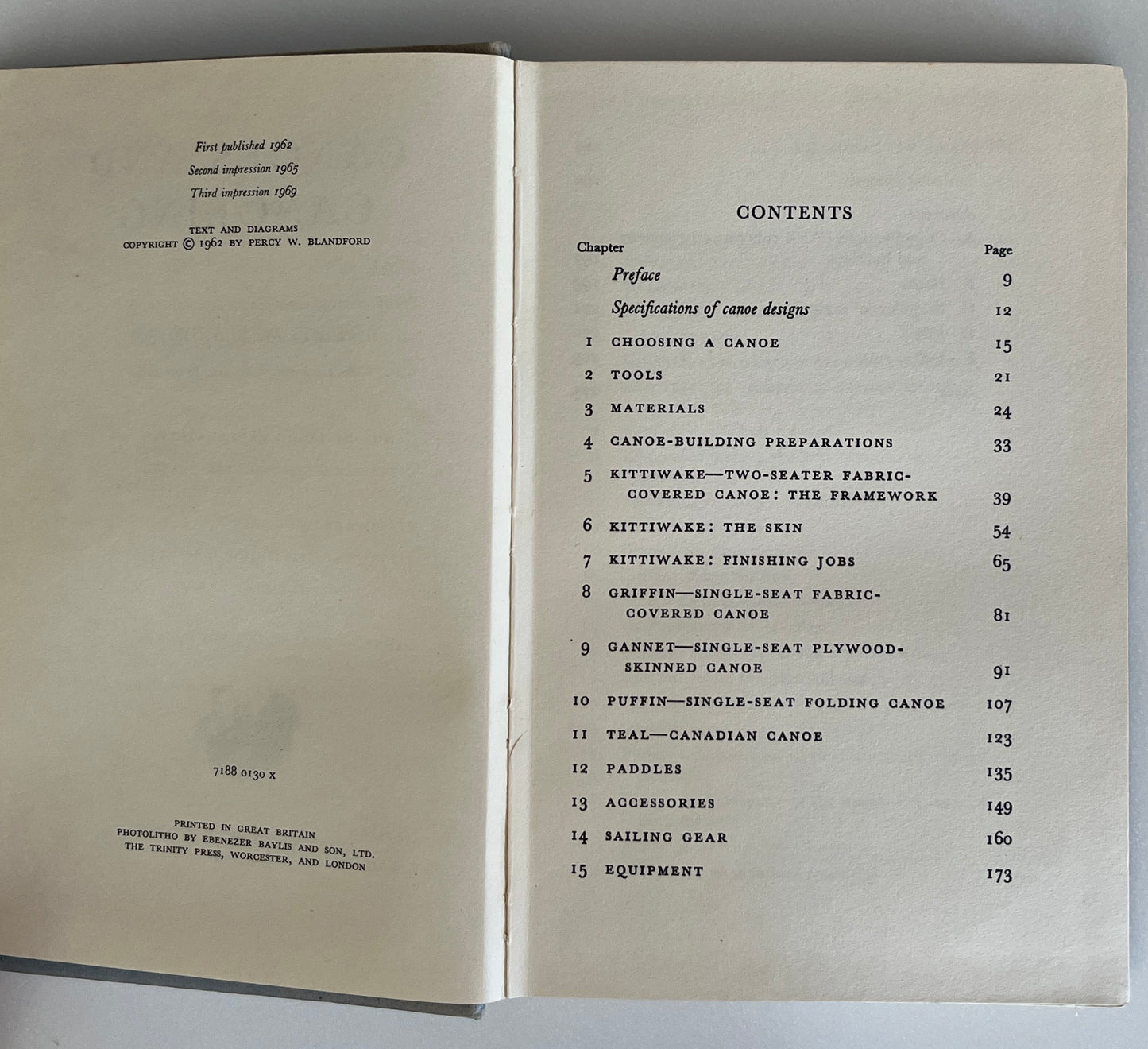 Canoes and Canoeing by Percy Blandford, Hardcover, 1969