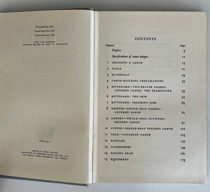 Canoes and Canoeing by Percy Blandford, Hardcover, 1969