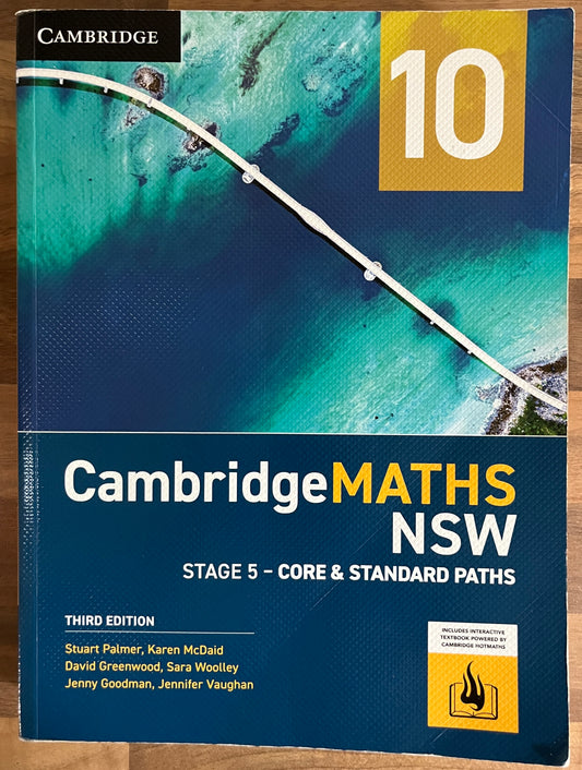 CambridgeMaths 10 Stage 5 - Core and Standard Paths Student Book + Digital 3rd Edition