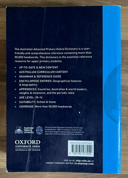 Australian Advanced Primary Oxford Dictionary 4th Edition