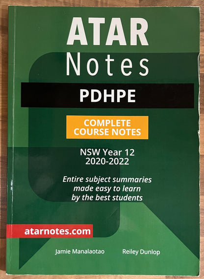 ATAR Notes: NSW Year 12 PDHPE Complete Course Notes 2020-2022