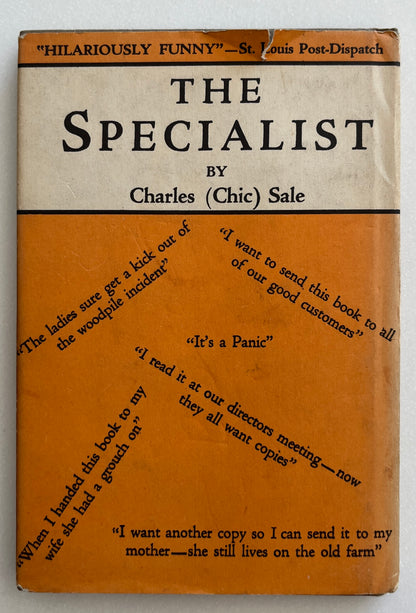 The Specialist by Charles (Chic) Sale First Edition, 1929, HC/DJ