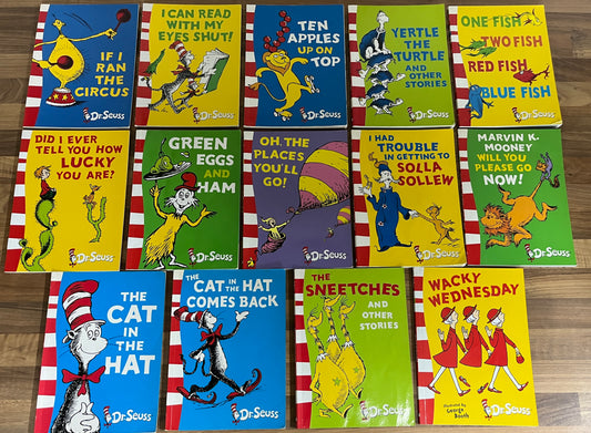 Dr Seuss Lot 14 Collins Paperbacks Cat in the Hat Green Eggs Places You'll Go