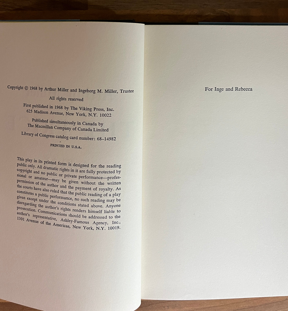 Arthur Miller The Price A Play, Hardcover, 1st Edition, 1968 Viking Press