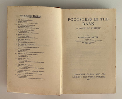 Footsteps in the Dark by Georgette Heyer, Hardcover, 1933
