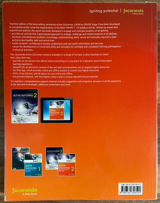 Jacaranda Active Outcomes 2 NSW Australian Curriculum PDHPE, Print + Digital Stage 5, 3rd Edition