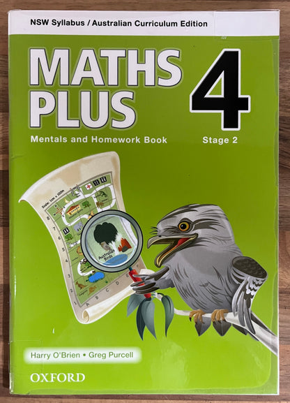 Maths Plus Book 4 Stage 2 Mentals and Homework Book NSW Australian Curriculum Edition