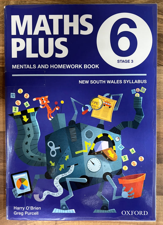 Maths Plus 6 Stage 3 Mentals and Homework Book, NSW Syllabus, 2017 (Ex-Libris)