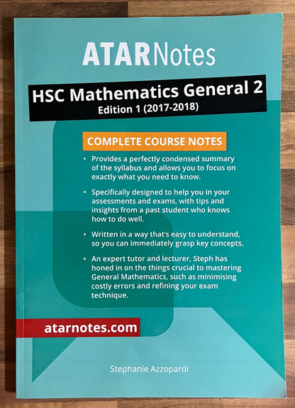 ATAR Notes: NSW Year 12 Mathematics General 2 2017-2018 Complete Course Notes