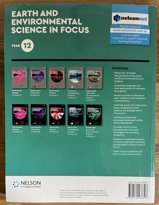 Earth and Environmental Science in Focus Year 12 Student Book + Digital