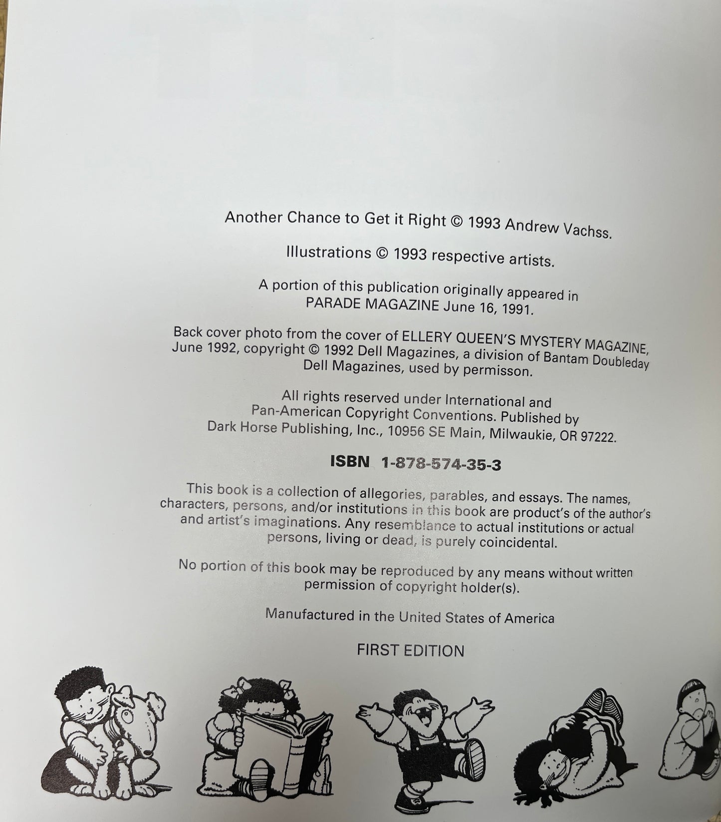 Another Chance To Get It Right by Andrew Vachss Hardcover, 1st Printing