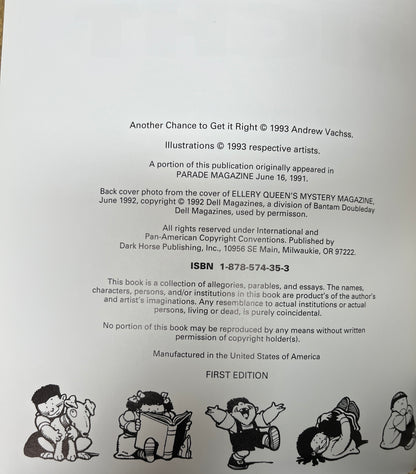 Another Chance To Get It Right by Andrew Vachss Hardcover, 1st Printing