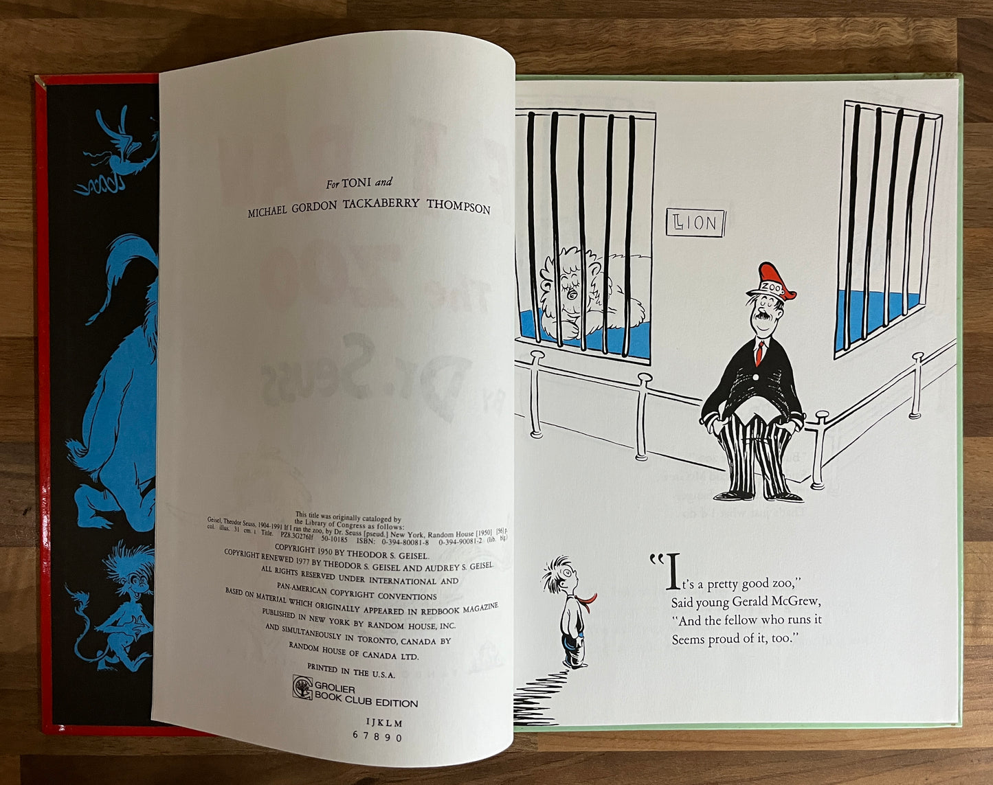 If I Ran the Zoo by Dr. Seuss, Hardcover,  Grolier Book Club Edition, Banned OOP