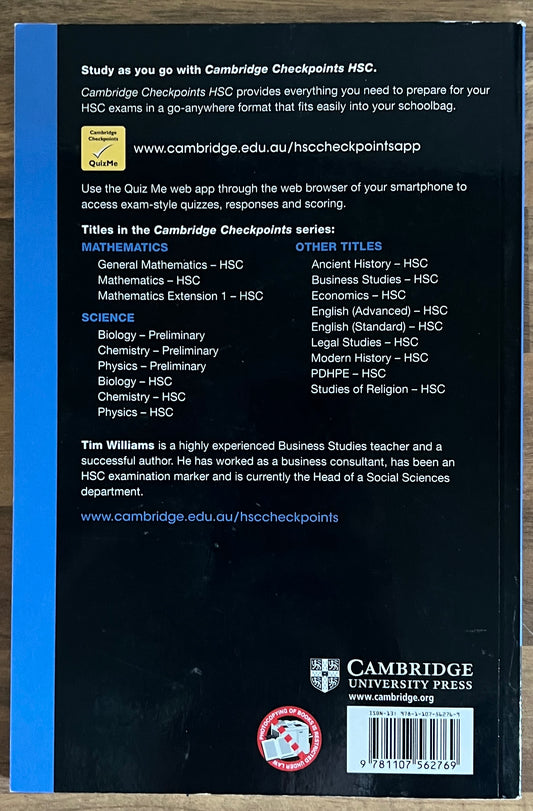 Cambridge Checkpoints HSC Business Studies 2016-2018 by Tim Williams