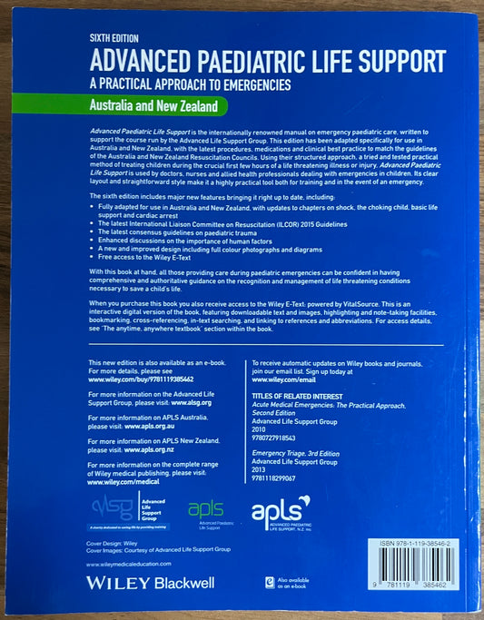 Advanced Paediatric Life Support, Australia and New Zealand, + UNUSED Code, 6th Ed