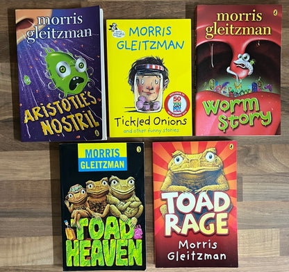 5 x Morris Gleitzman Titles Aristitle's Nostril, Worm Story, Toad Rage/Heaven, Tickled Onions