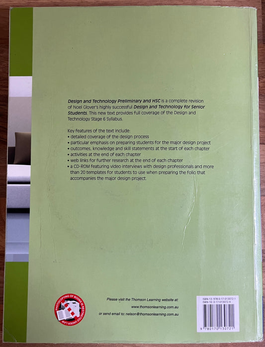 Design and Technology: Preliminary and HSC Textbook by Noel Glover