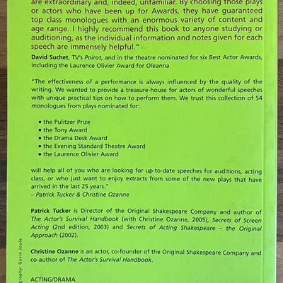 Award Monologues for Women edited by Patrick Tucker & Christine Ozanne