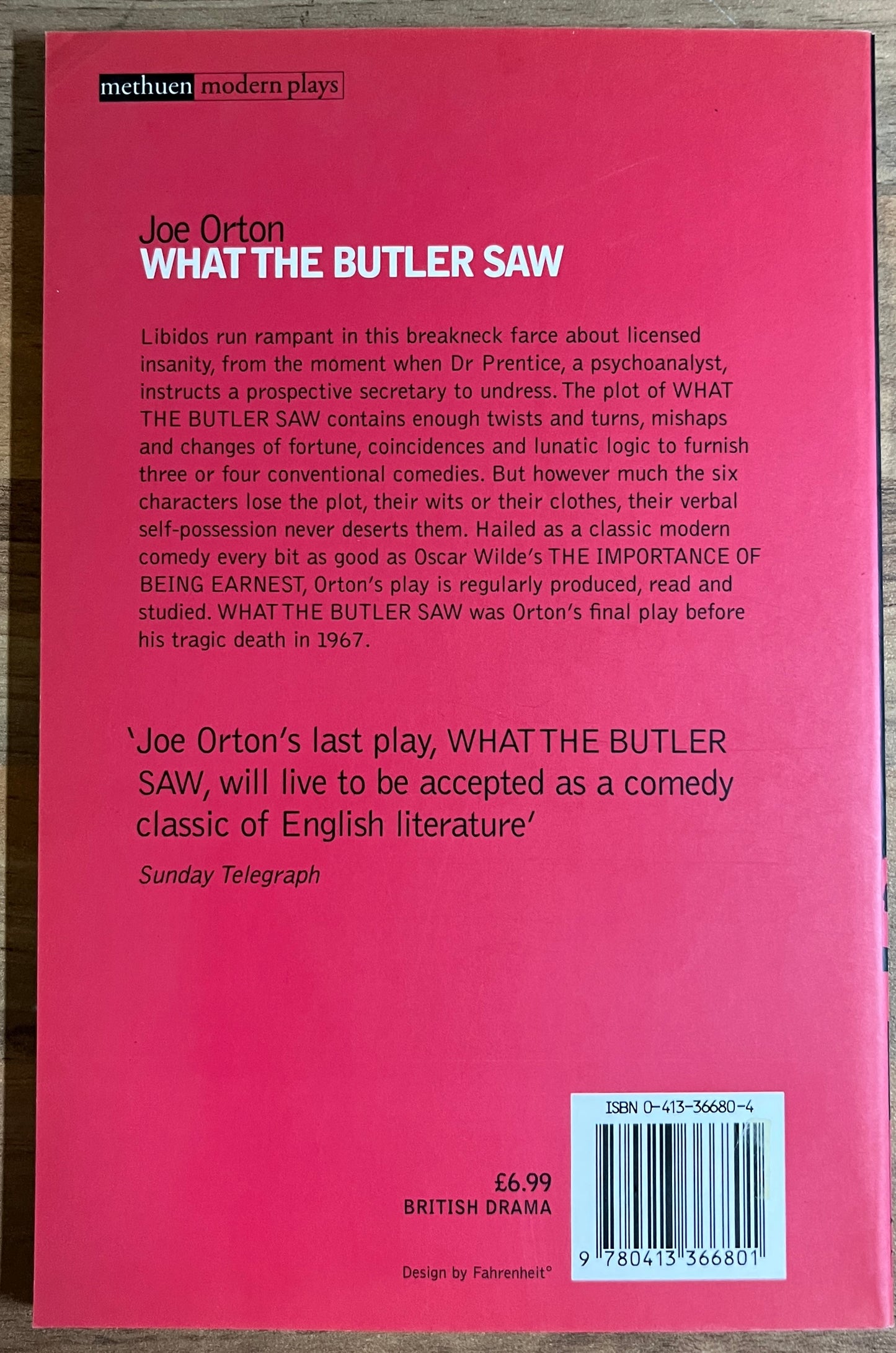 What the Butler Saw by Joe Orton (Methuen Modern Plays, 2000)