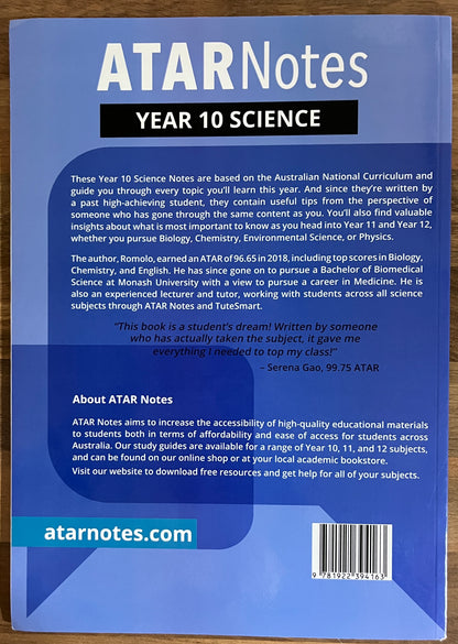 ATAR Notes: Year 10 Science Australian National Curriculum Complete Course Notes 2020-2023