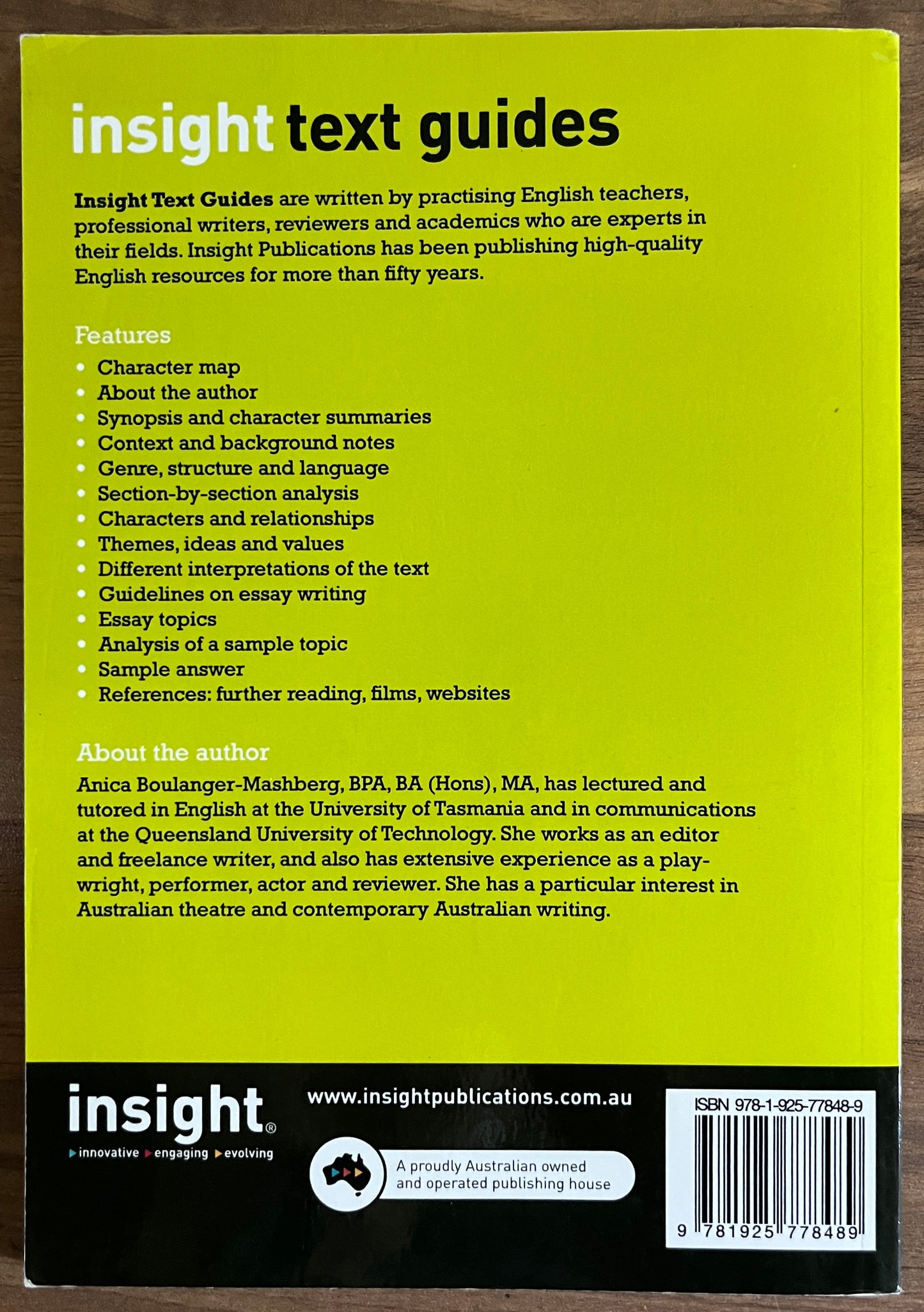 Insight Text Guides: Favel Parrett's Past the Shallows