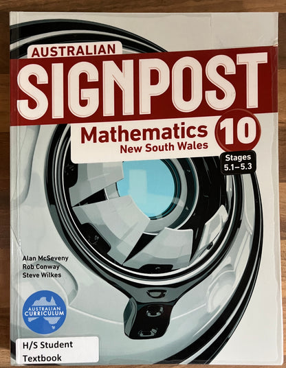 Australian Signpost 10 (5.1-5.3) Mathematics NSW  Student Book + eBook- Alan McSeveny et al (Pearson)