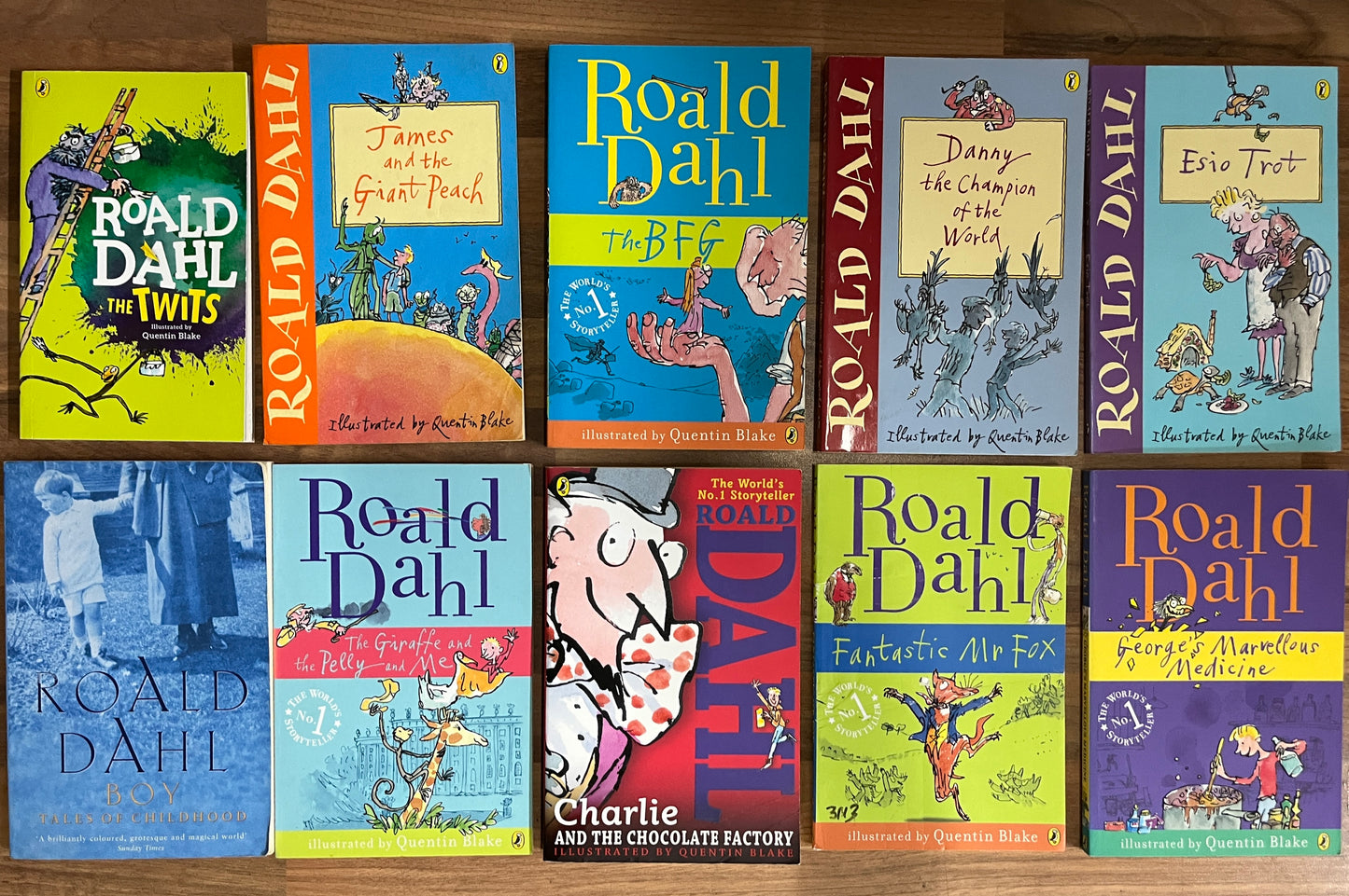 10 x Roald Dahl James, Twits, Esio, Giraffe, Mr. Fox, George's, Charlie, BFG, Danny, Boy