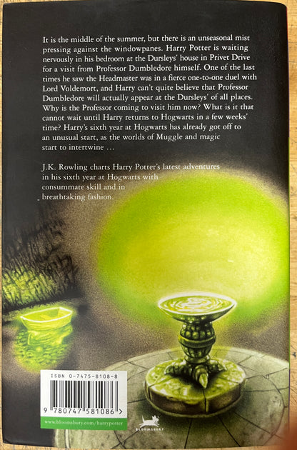 Harry Potter and the Half-Blood Prince HC/DJ 1st Ed/1st Print pg 99 MISPRINT