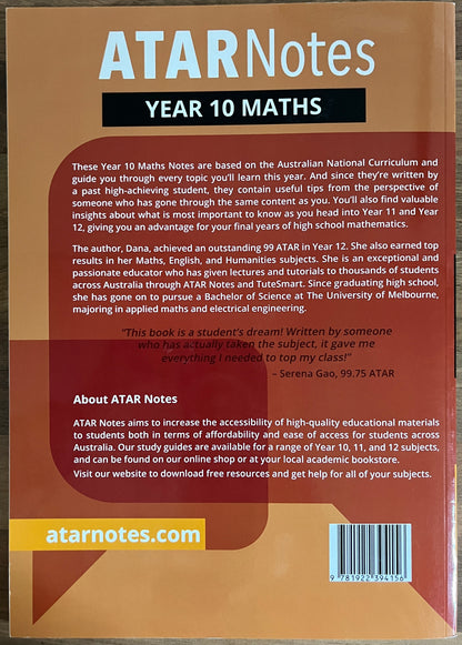 ATAR Notes: Year 10 Maths Australian National Curriculum Complete Course Notes 2020-2023